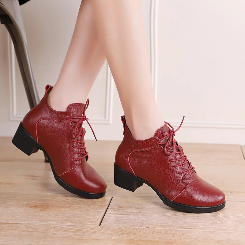 Genuine Leather Woman Latin Dance Shoes Outdoor Dance Boots Salsa Tango Dancing Shoes For Girls Soft Bottom Black Ankle Boots