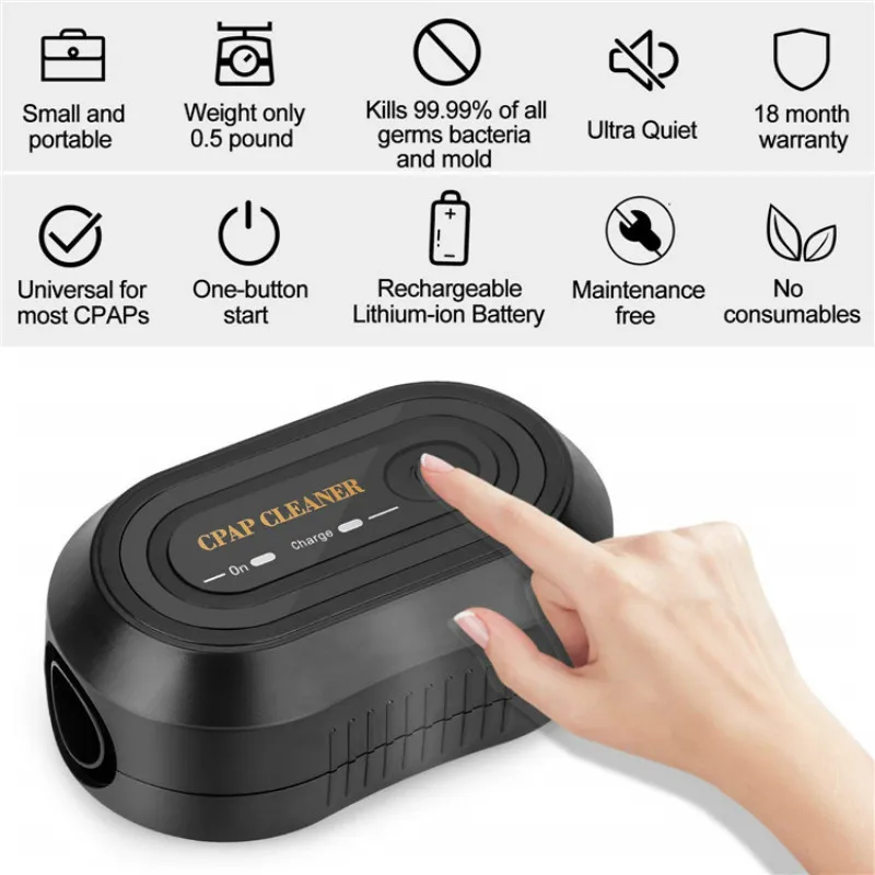 

Portable Mini CPAP Cleaner - Suits for Ventilator Machine Mask Regular & Heated Hose Pipe Tube Accessories
