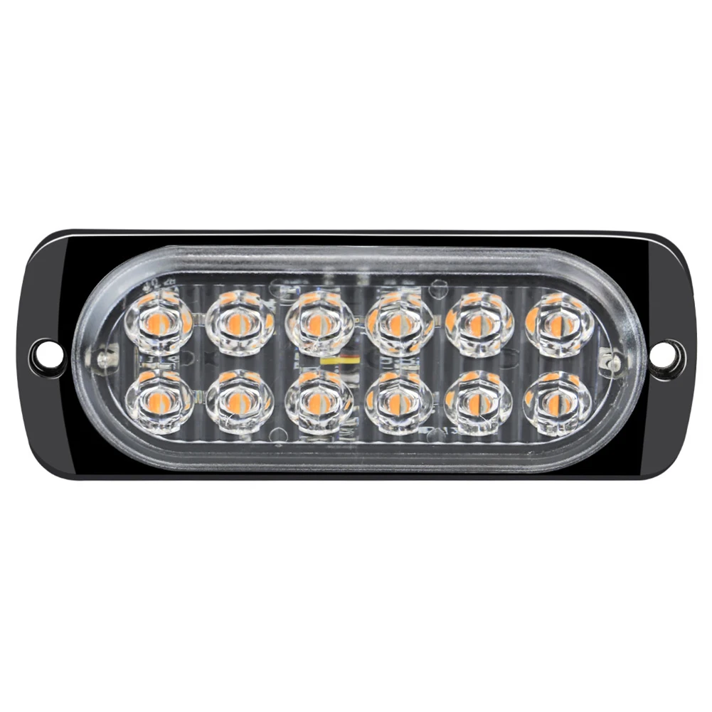 

Led Strobe Light Side Light 12pcs LED 50000H DC12-24V Simple Design Waterproof Universal Fitment Aluminium + LED