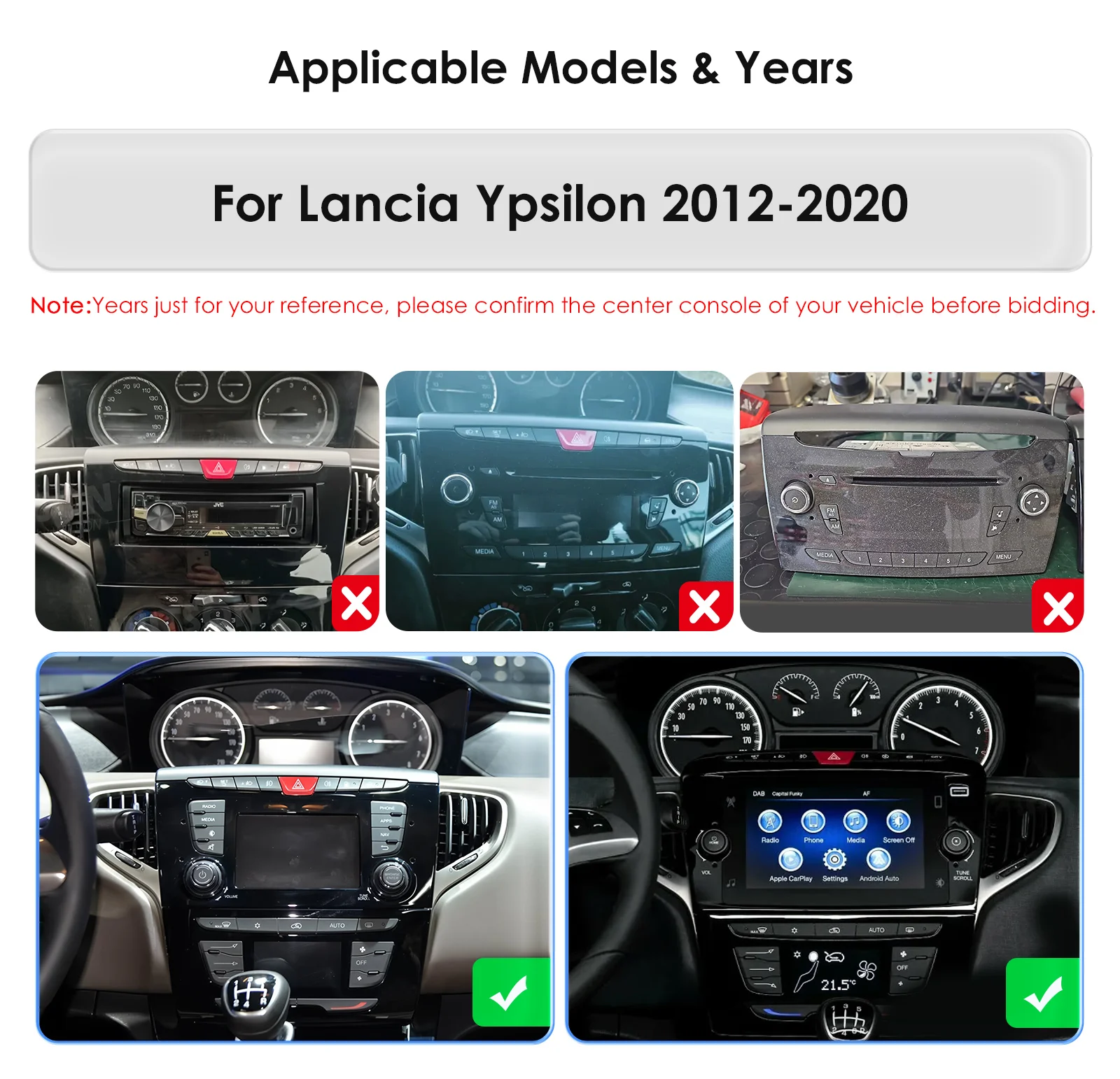 3D HD 2K Bildschirm Wireless Apple Carplay Android Auto für Lancia Ypsilon 2012–2020 Infotainment Multimedia System Navigation GPS – Detail 2