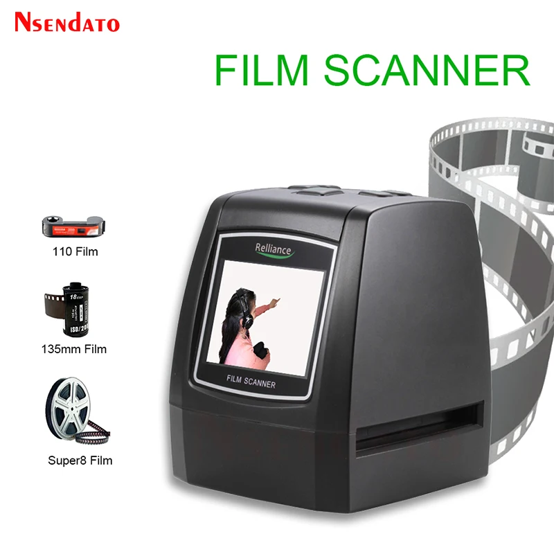 Protable Negative Film Scanner 35/135mm Slide Film Converter Photo Digital  Image Viewer with 2.4 LCD Build-in Editing Software