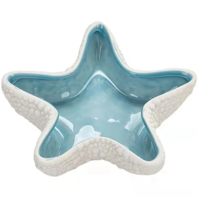 Modern White Ceramic Trinket Display Tray Custom Home Living Room Decoration Ashtray Unique 3D Starfish Ceramic Cigar ashtray