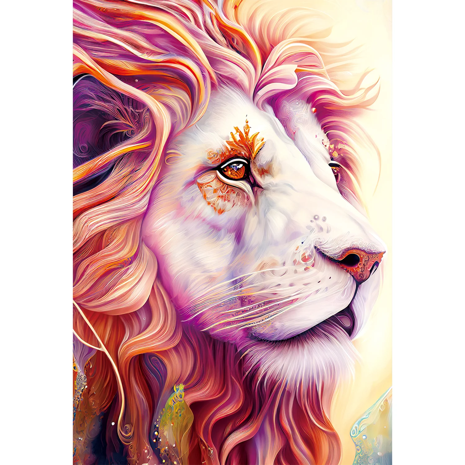 300pcs Flowers Drawn Lion Velvet Material Floor Jigsaw Puzzles for Adults Home Decor Games Family Fun Educational Toys for Kids 3