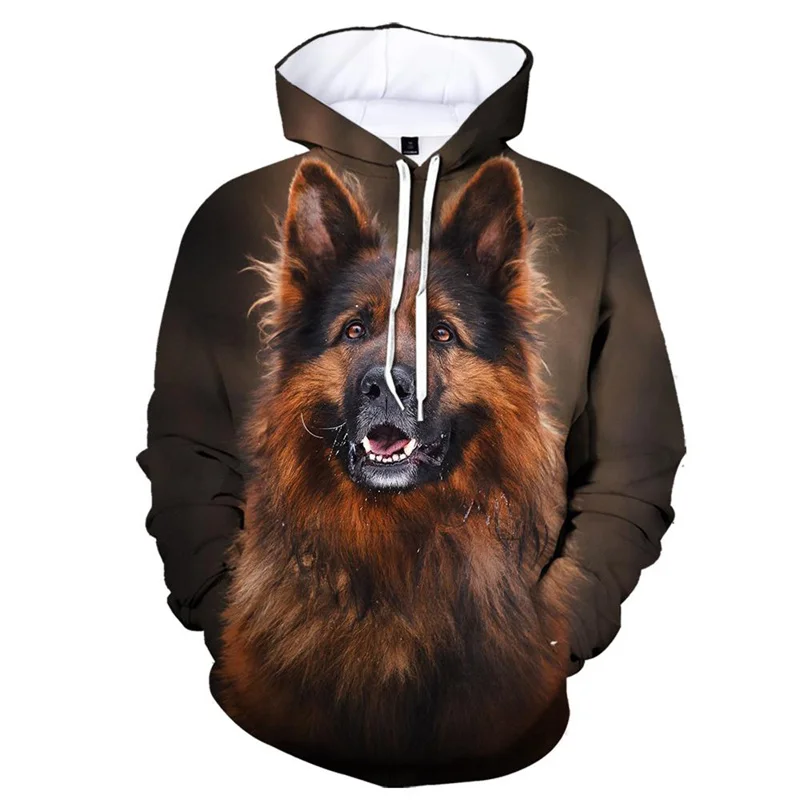 thumbnail image 1 of Sudadera con capucha con estampado 3D de pastor alemán para hombre, moda informal, manga larga, estampado de perro, sudaderas para niños de calle, 1 of 5