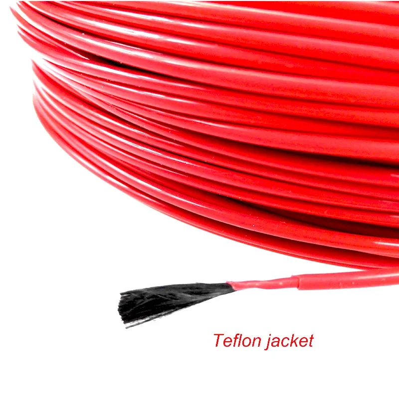 MINCO ความร้อน 100 M 36K 48K คาร์บอนไฟเบอร์/ยางซิลิโคน Fluoropolymer อุ่นชั้นสายไฟเบอร์ไฟฟ้าเครื่องทําความร้อนชั้นสาย 1