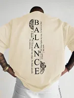 T-shirt col rond pour hommes, respirant et confortable, à la mode, avec grandes lettres imprimées, haut décontracté urbain pour l'extérieur, été 4