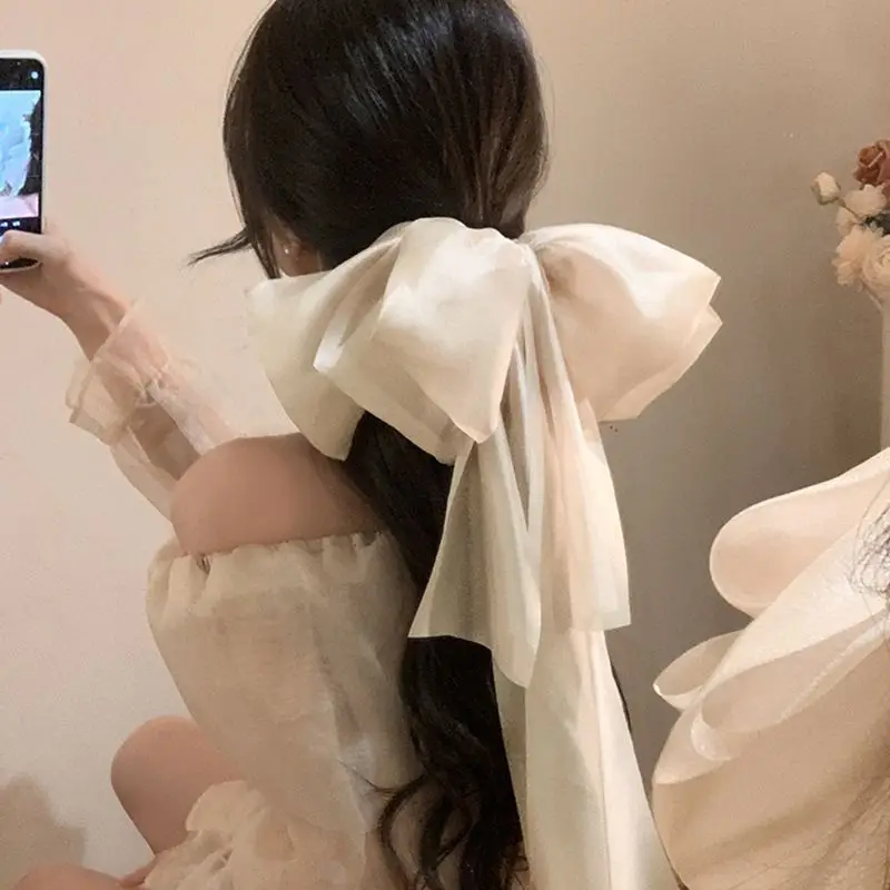 Frauen Haar Kralle Clip große Band Bogen Haars pange süße Prinzessin Haar gummi Haar Frühling Clip Haar Tiara Mode niedlichen Bogen Haars pange – Detail 3