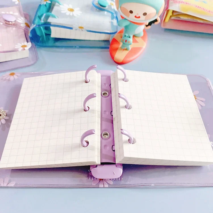 Stationery Binding Clip Elastic O-shaped Adjustable Iron Mini Loose Leaf 3-hole Metal Rings binder clips metal clamp clips