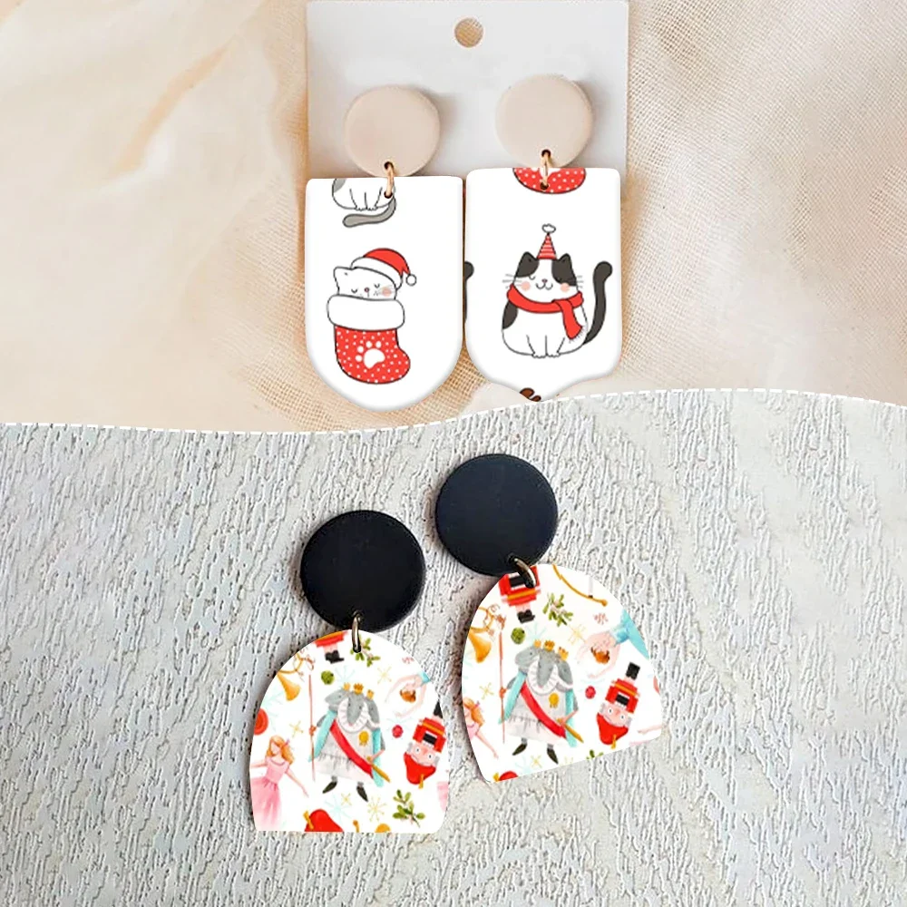 Transfer Paper Christmas&Halloween Theme Leopard Polymer Clay Watercolor Transfer Paper Water Soluble Stickers Printing Paper Earrings Jewelry ceramic transfer paper