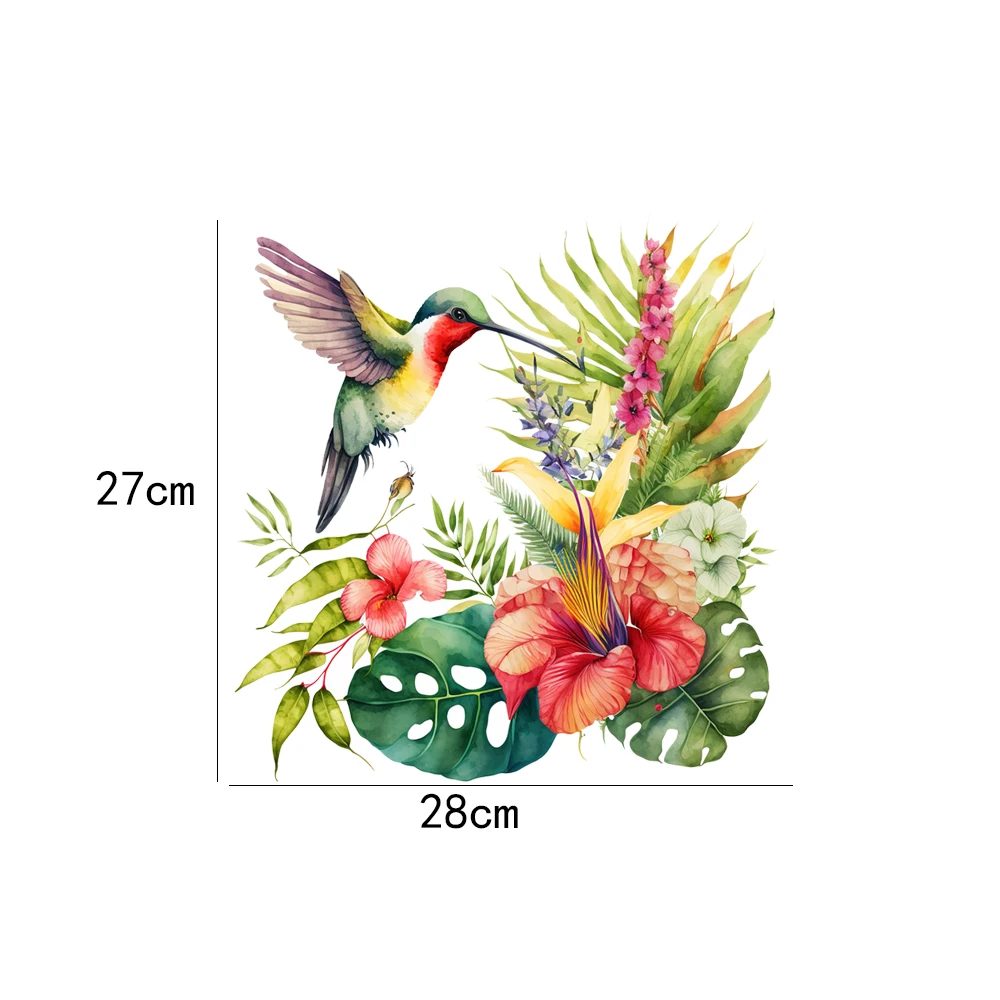 Hummingbird Wall Sticker Bathroom Toilet Decor Living Room Cabinet Home Decoration Decals Adhesive Mural Beautify PVC