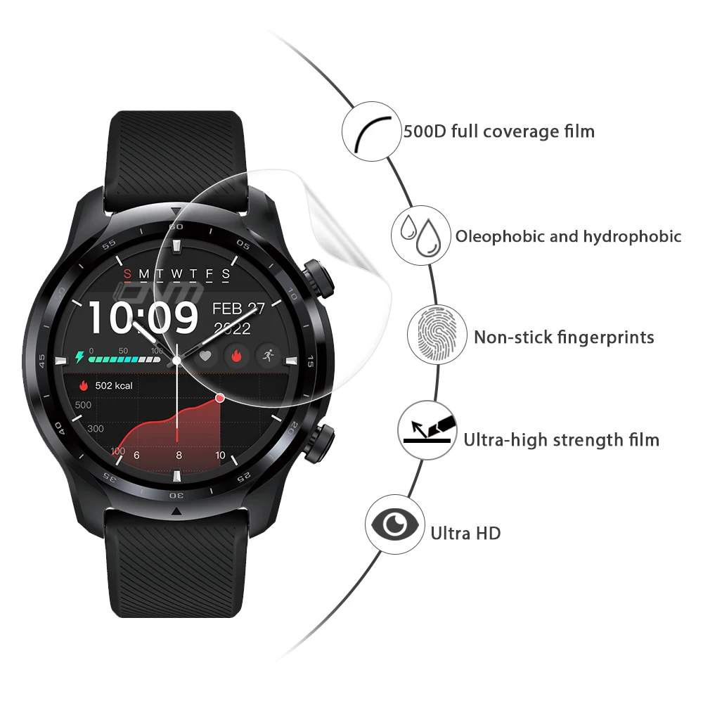 500D Защита экрана для Ticwatch Pro 2 3 Ultra 4G 2020 2021 / E E2 E3 S2 C2  Plus GTX TPU мягкая защитная пленка (не стекло) | АлиЭкспресс
