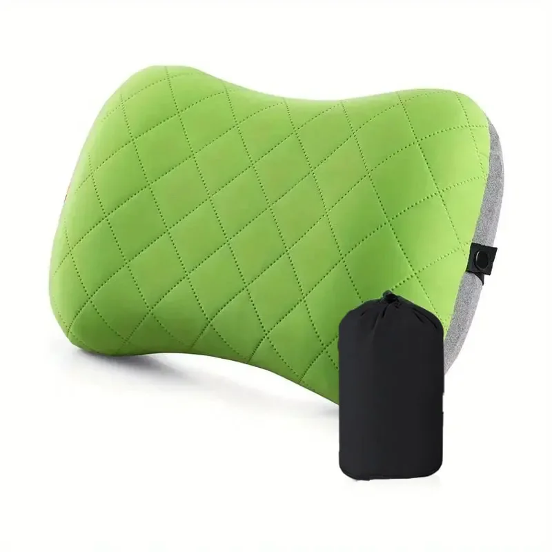 Compact Inflatable Travel Pillow with Soft Washable Cover - Ergonomic Design for Neck and Lumbar Support