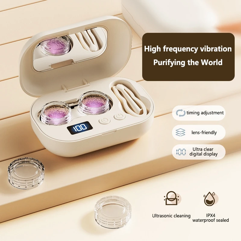 Lenovo Ultrasonic Contact Lens Cleaner 4-Timer Fully Automatic Portable Rechargeable Lens Corneal Reshaping Device Cleaning Box 1