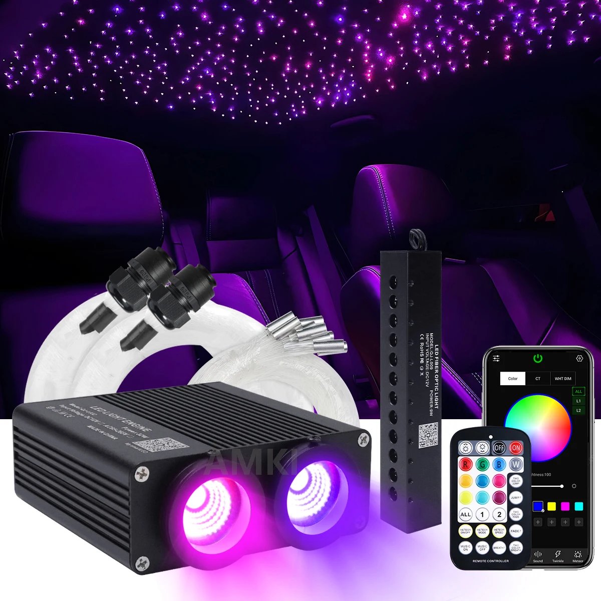 Stars For Ceiling AKEPO 20W Dual-Head App Twinkle RGBW Fiber
