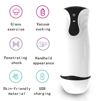 Automatic Male Masturbation Cup Sucking Vibration Penis Oral Machine Suction Blowjob Masturbator Real Vagina Vacuum Sex Toys