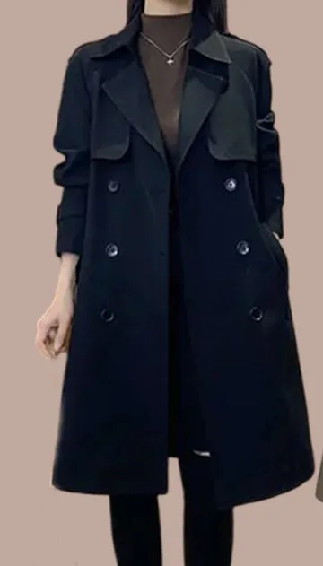 

2023 Autumn and Winter Women's Clothing Mid-Length Trench Coat Autumn New