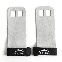 Synthetic Leather Gymnastics Hand Grip Palm Protectors for Weight Lifting and Pull-Ups (Gray)