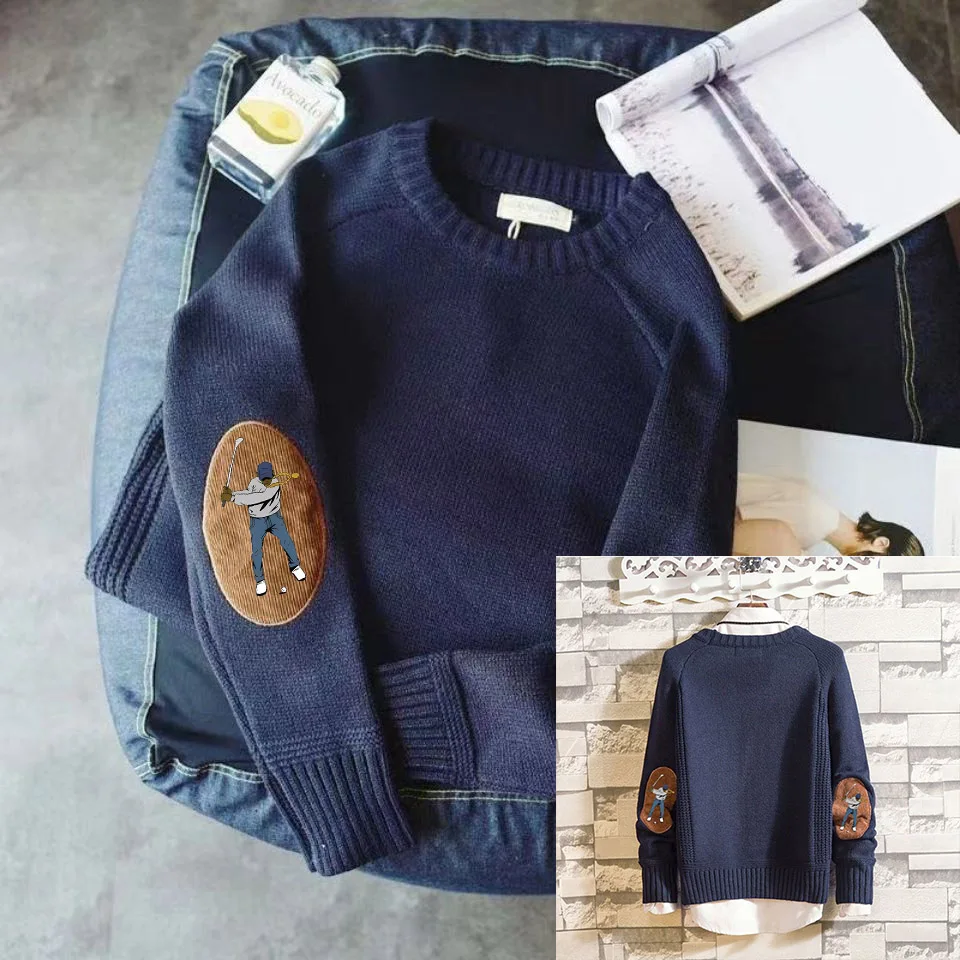 Men's Golf Wear Sweater Korean Edition Student Loose Thickened Knitwear Coat Autumn Style Pullover