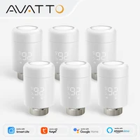 AVATTO Tuya 1-6PCS Wifi TRV Radiator Actuator Valve Thermostatic Radiator Valve Temperature Controller Support Alexa Google Home
