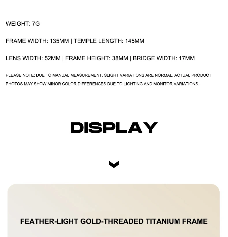 Luxuriöse Goldfaden-Brillenfassung Ultraleichte Titan-Brille Damen Retro Mode Designer-Stil Brillen – Detail 2