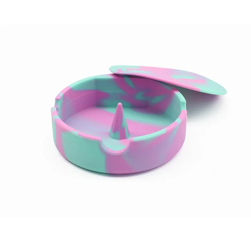 Cigarette Holder Silicone Ashtray Soft Eco-friendly Ash Tray Holder Heat-resisting Fluorescent Ashtray With Cover portable ashtray cigarettes ashtray silicone ashtray stainless steel ashtray metal ashtray air purifier ashtray wood ashtray ceramic ashtray