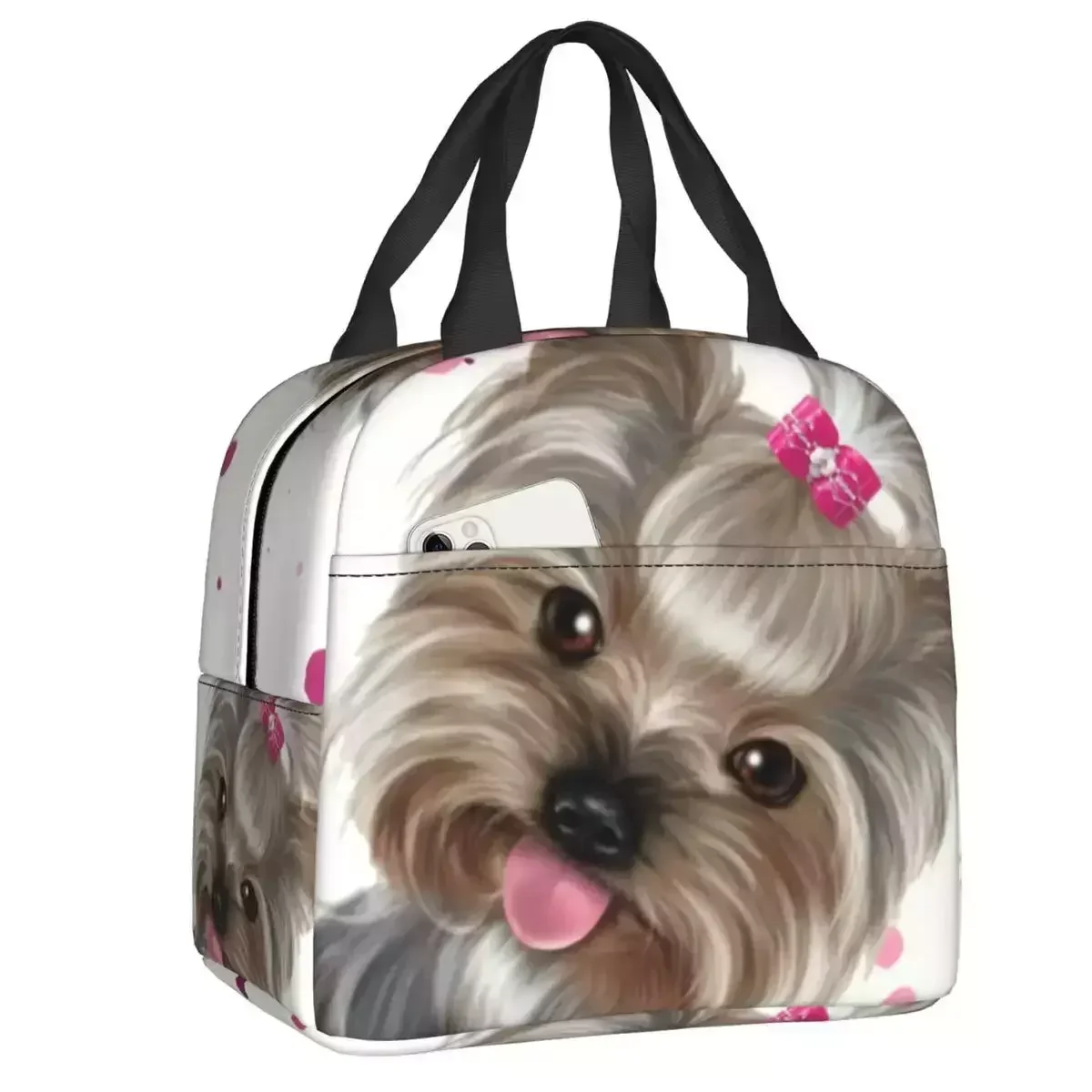 

2024 New Yorkshire Terrier Dog Insulated Lunch Bag For Waterproof Puppy Yorkie Thermal Cooler Lunch Tote Office Work School