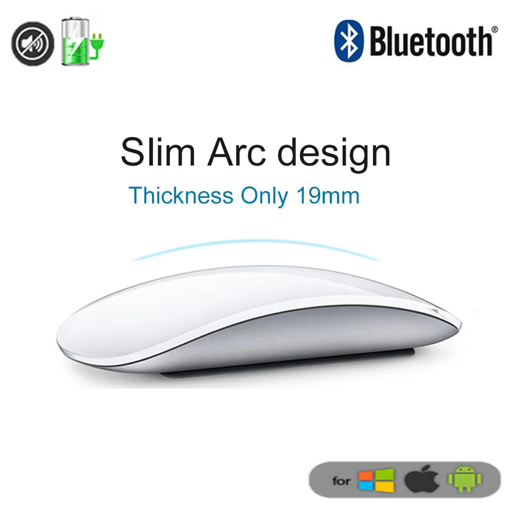 Bluetooth Wireless Mouse Ricaricabile Arc Touch Magic Mause Silent Thin Ergonomico Mini Mouse Per Apple Laptop Microsoft Mac Ipad