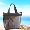 1 Pc Foldable Mesh Beach Bag – Spacious Multi-Pocket Design with Breathable Mesh & Water-Resistant Lining，Durable Nylon Bag 2