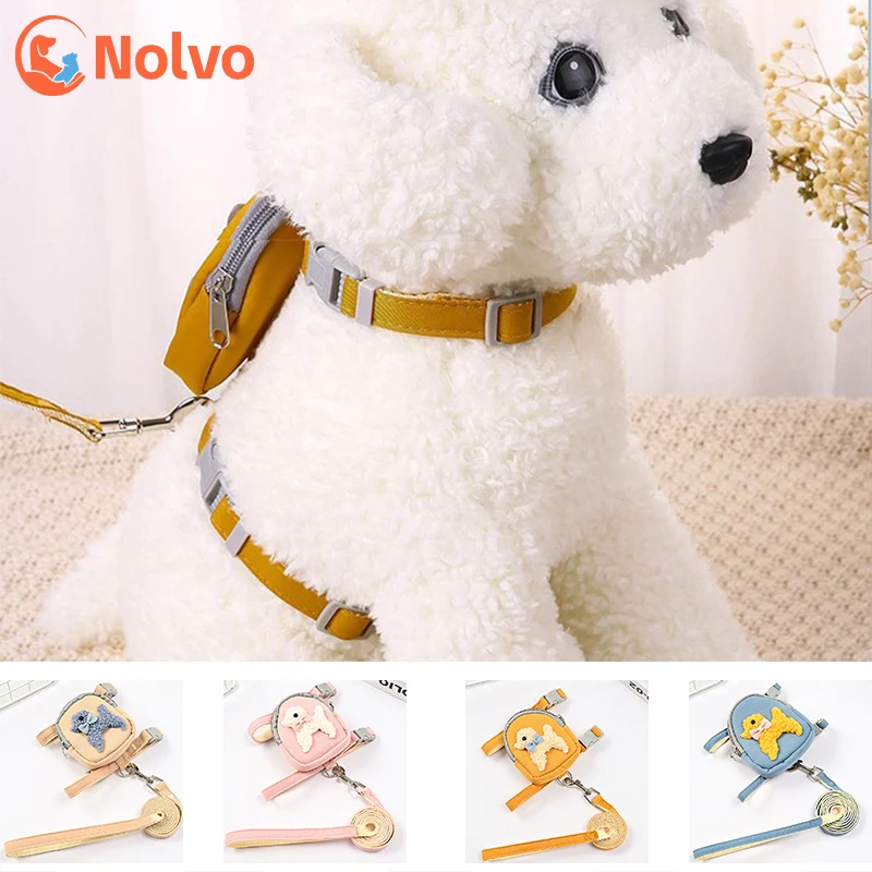 

Adjustable Chest Strap For Small Dogs Cat Snack Bag Collar Portable Pet Outdoor Walking Harness With Leashes Pet Accessories