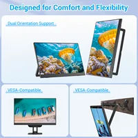 VEOUT 14-дюймовый портативный монитор Full HD с разрешением 1080P IPS-дисплей с подключением USB-C Регулируемая подставка для игр и потоковой передачи — изображение 4