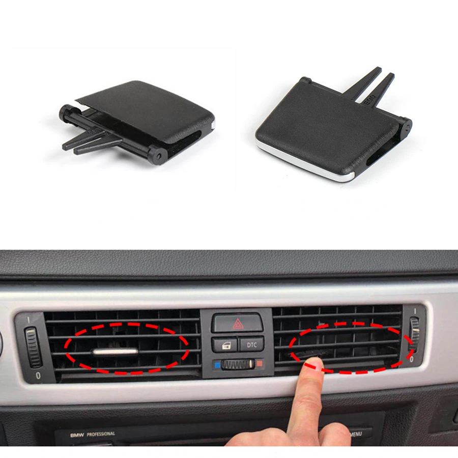 thumbnail image 2 of Rear Air Vent Tab Clip Kit For BMW X5 E70 & X6 E71 - 2-Piece Set, Black Plastic, Easy Install, No Cutting Required 2 of 4