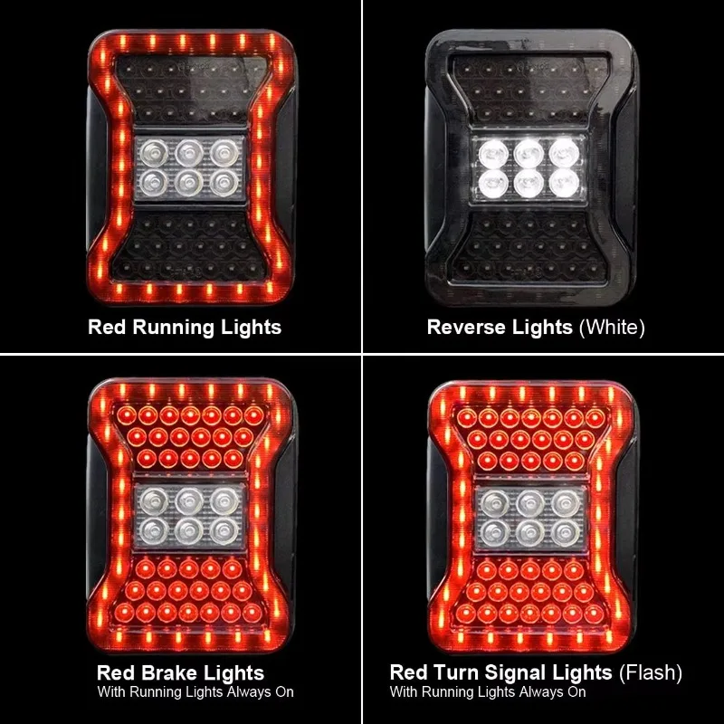 For Jeep Wrangler JK JKU 2007-2017 Car Led Tail Light Rear Lamp with Turn Singal Driving Braking Reverse Light Plug & Play IP67 detail image 4