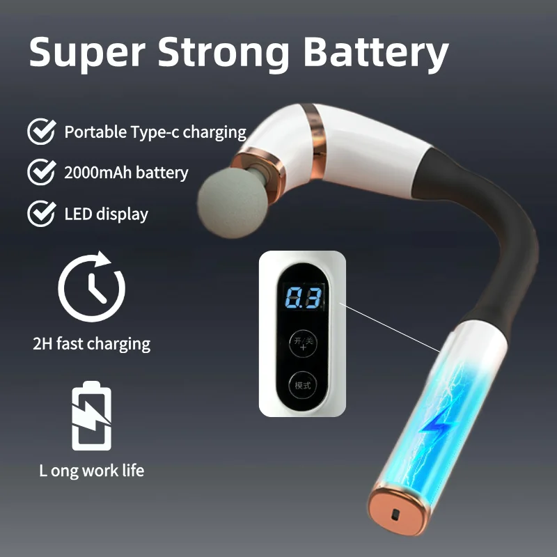 Deep Tissue Massage Gun with Extended Handle for Muscle Relaxation