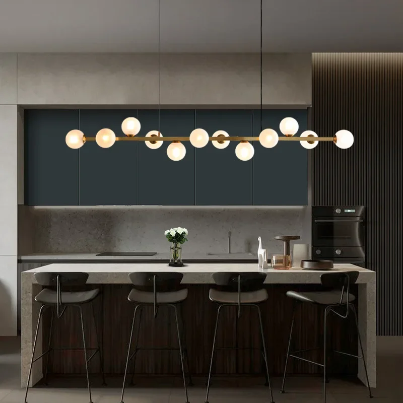 Nordic Glass Ball LED Pendant Lights For Table Living Dining Room Kitchen Island Food Chandelier Home Decor Lusters Luminaires led atmosphere lamp pendant lights