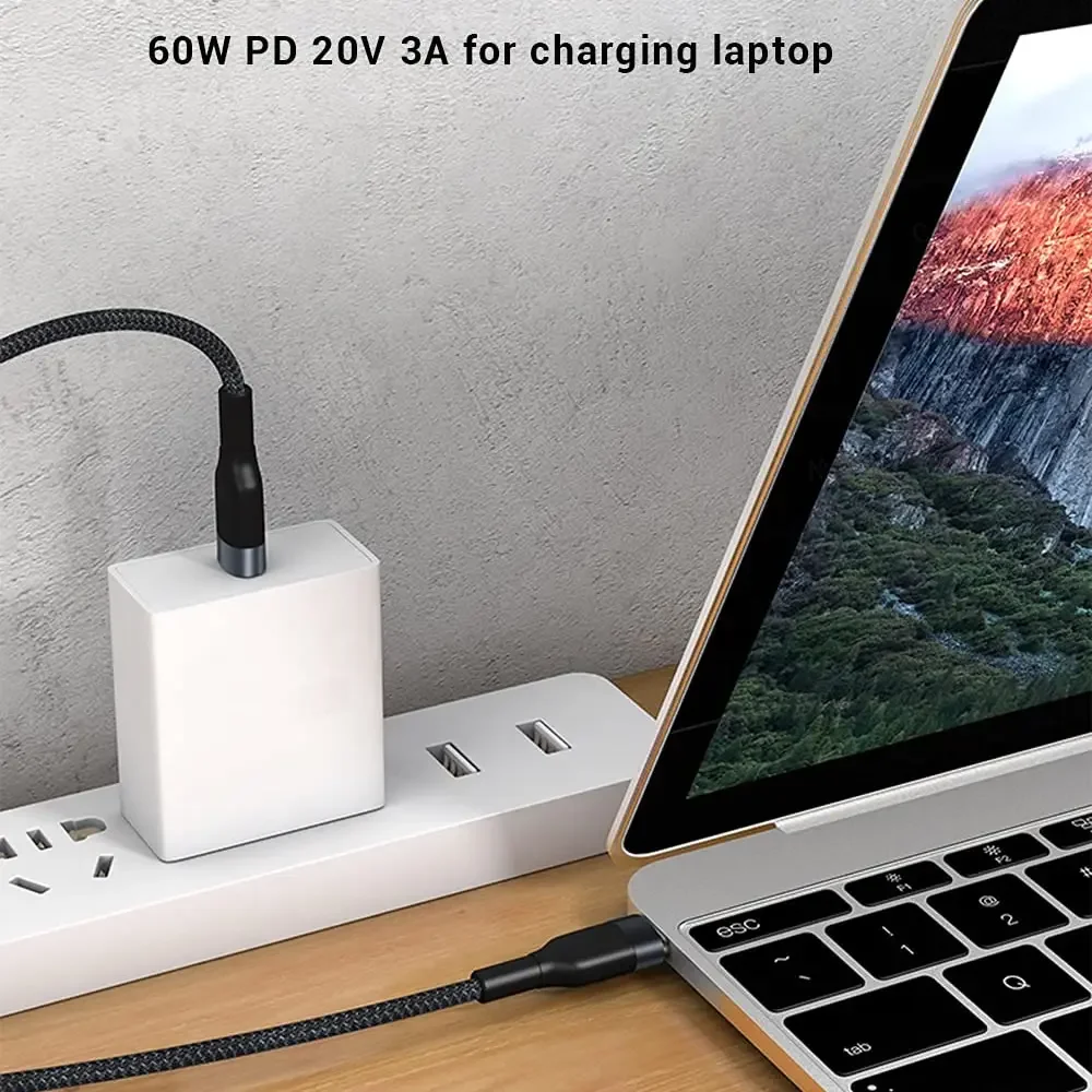 รูปสินค้า สายชาร์จ USB-C 2 เส้น ชาร์จเร็ว 2 เท่า สายสั้นพกพาสะดวก