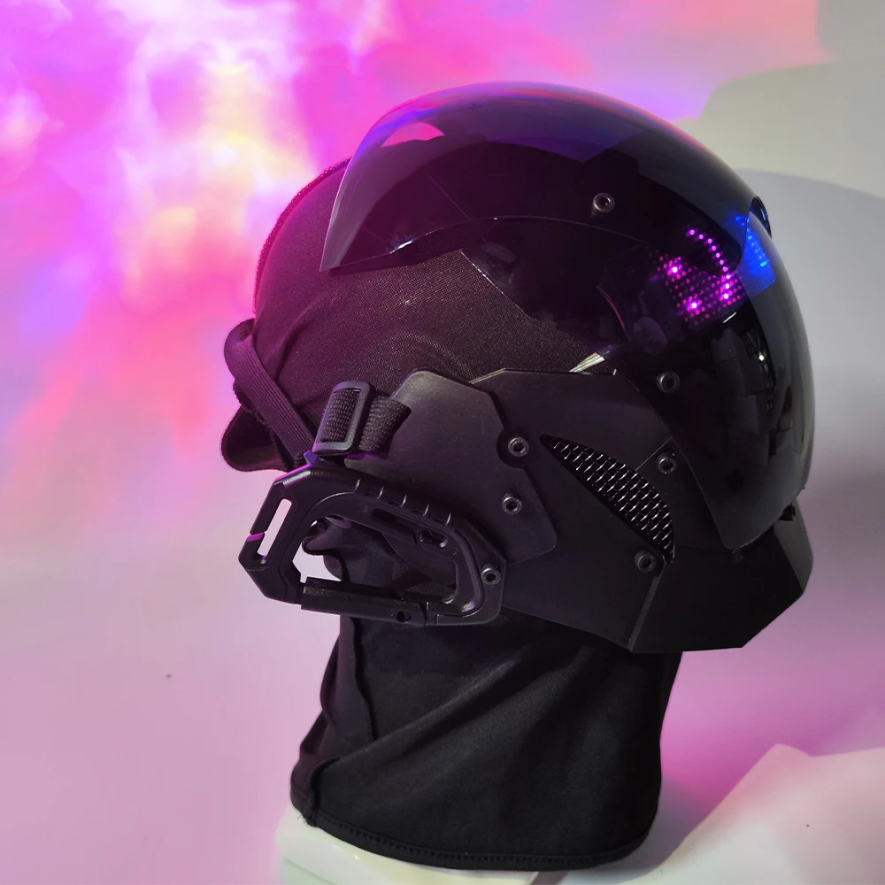 Maschera Cyberpunk maschera Cosplay puntelli da gioco casco tecnologico  maschera LED personalizzata fai da te meccanica - AliExpress