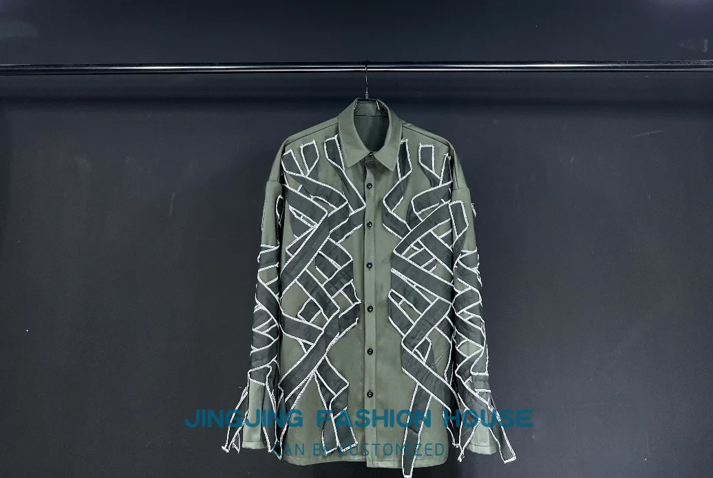 

2023 оригинальный дизайн армейского зеленого цвета наружная Блокировка с длинными рукавами мужское свободное повседневное пальто Топ скрученный осень и зима новые модели