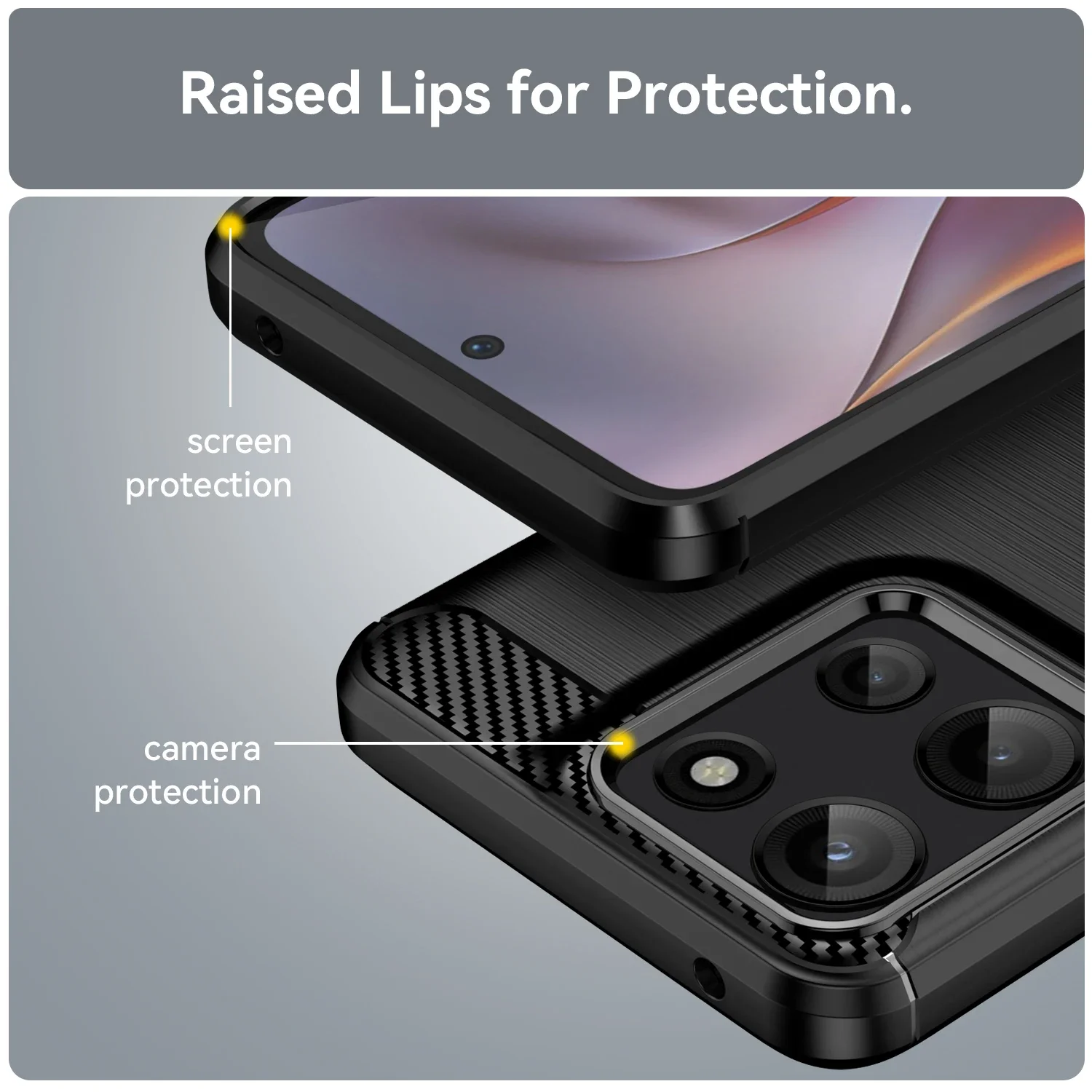 Sleek Carbon TPU Soft Phone Case Cover