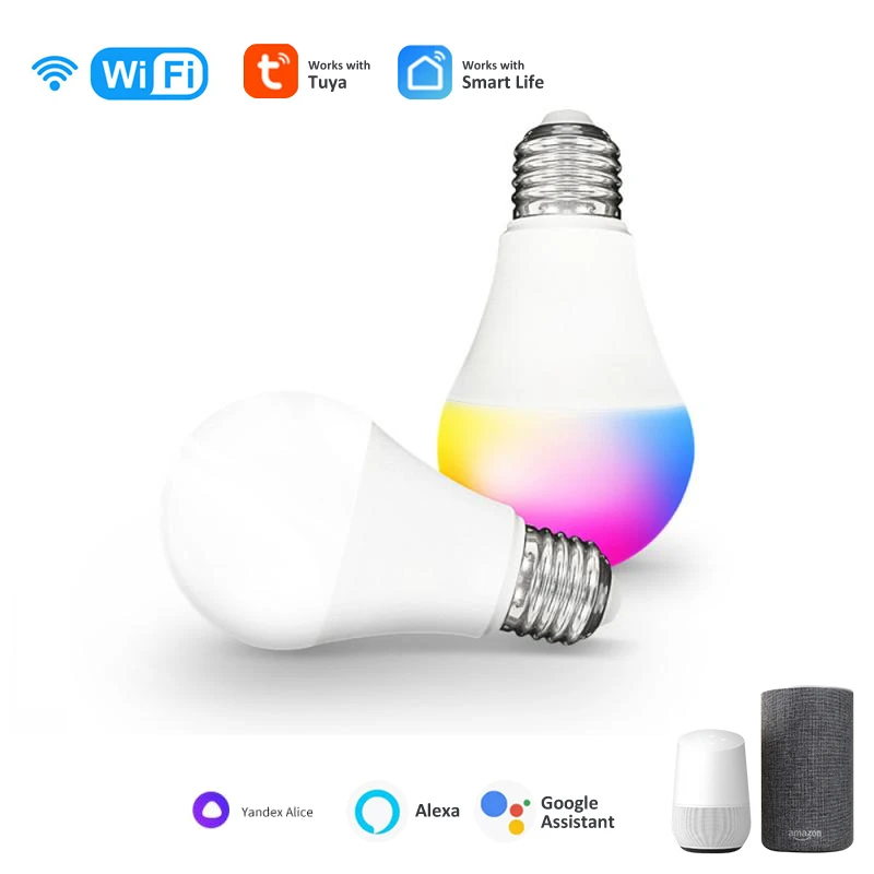 

15W WiFi Tuya Smart Lamp Bulbs E27 RGBCW LED Light 100-240V Dimmable Magic Bulb, Smart Life App Alexa Google Home Yandex Alice