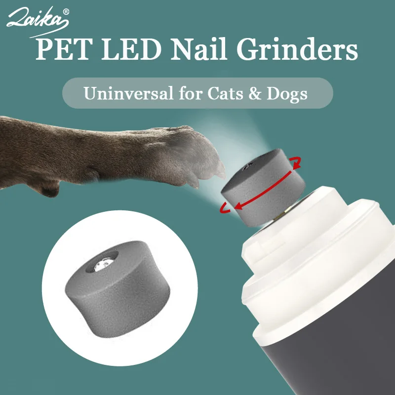 LAIKA Dog Nail Grinders USB Charging LED Cat Nails Clippers Low Noise Dogs Grooming Trimmer Pets Claws Nail Cutter Tools pet nail clipper pet nail grinder
