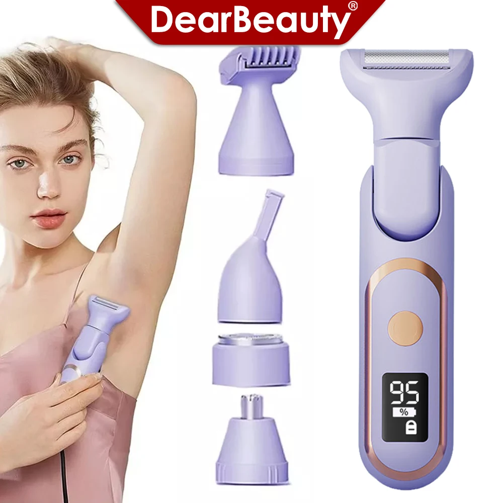 Electric Body Hair Trimmer for Women with 5 Detachable Heads