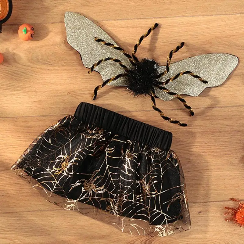 Pet Cosplay Costume Halloween Horror Spider Costume Lightweight Gothic Dog Apparel Funny Pet with Wings for Cats Small