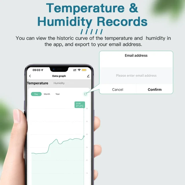 Tuya WIFI Temperature Humidity Sensor Hygrometer Thermometer Smart Home Backlight Smart Life Support Alexa Google Assistant 3