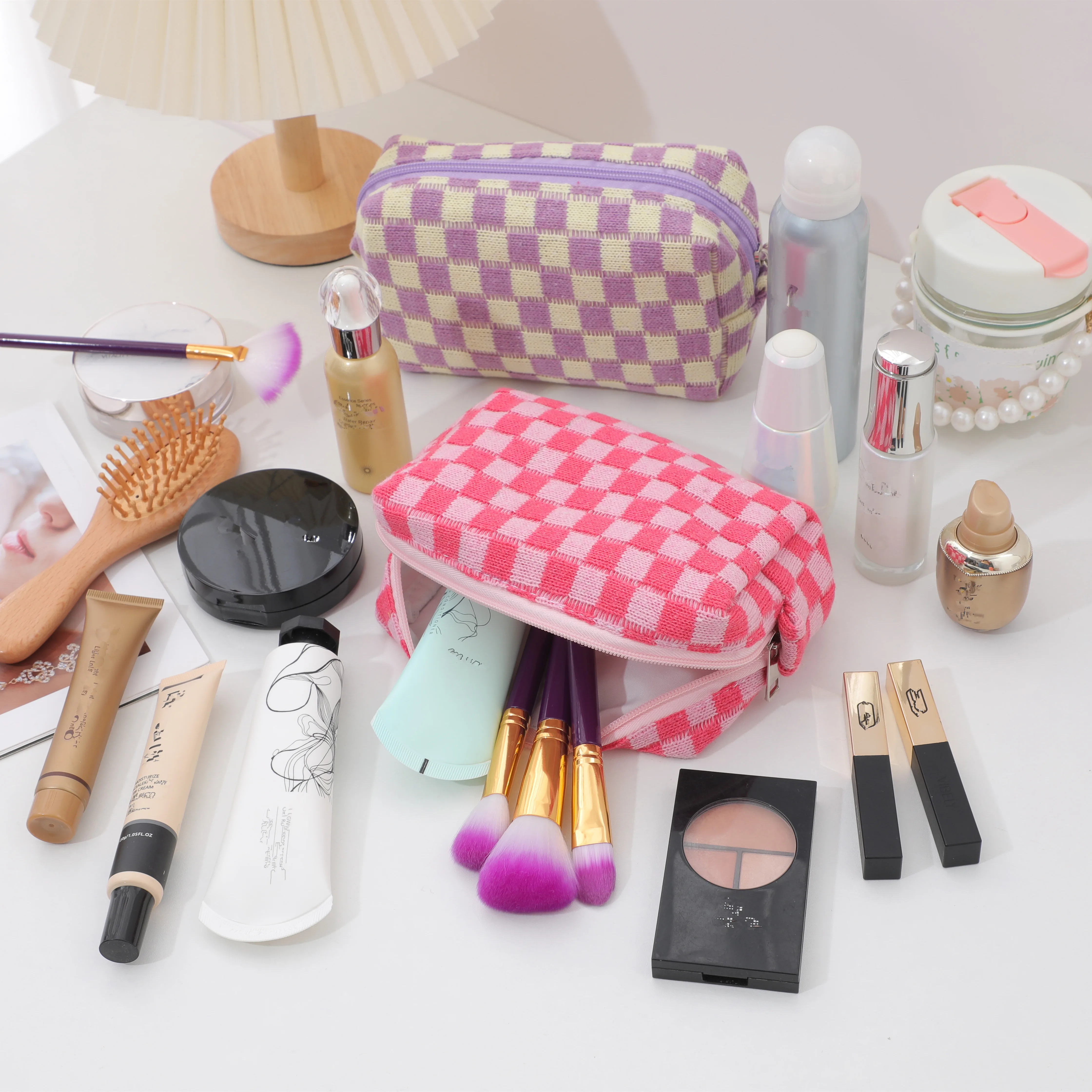 Cosmetic Bag Makeup Bag Portable Travel Makeup Case Cute Pencil Pouch Women Toiletry Bag for Girls Traveling 2