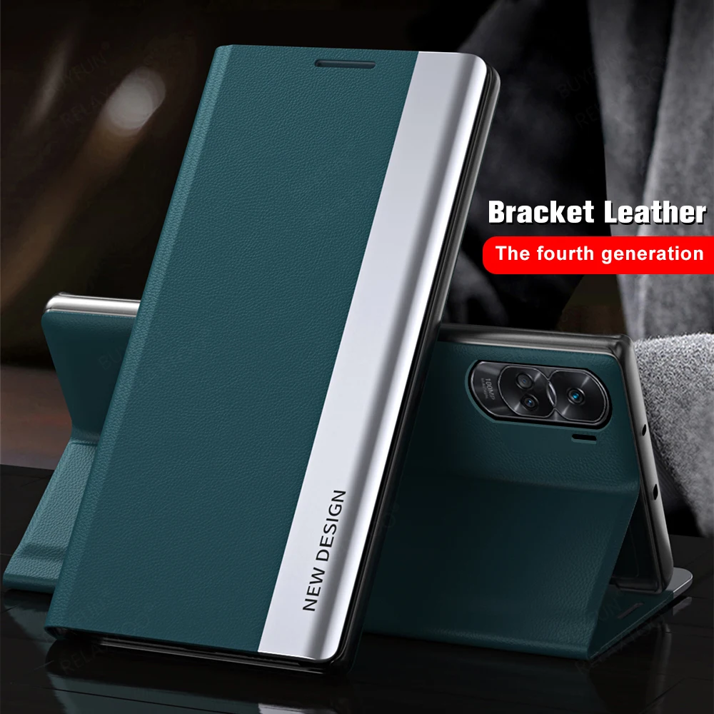 Leather Magnetic Flip Phone Case with Stand Feature