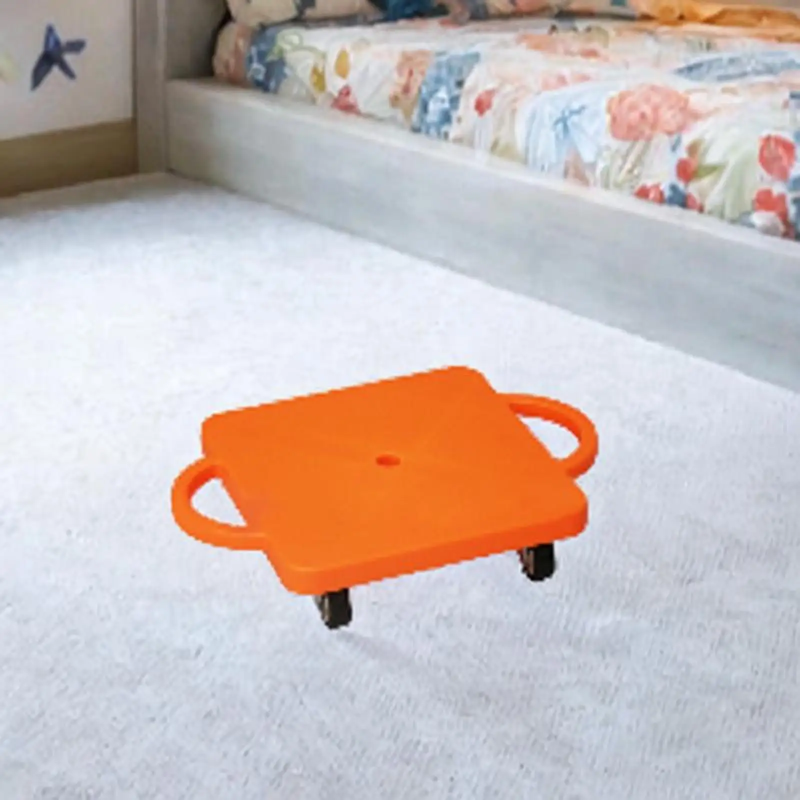 Scooter Board with Handles Square Portable 11.8 Inches Sit Down Scooter for Gym Backyard Indoor Outdoor Activities Playground