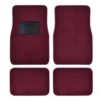 Burgundy 4pc Car Floor Mats 1