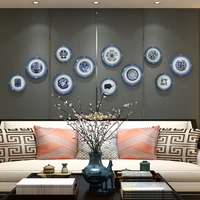 Chinese Style Blue and White Porcelain Ceramic Hanging Tray,Living Room Walls Light,Luxury Creative Decorations,Restaurant Ceram 2