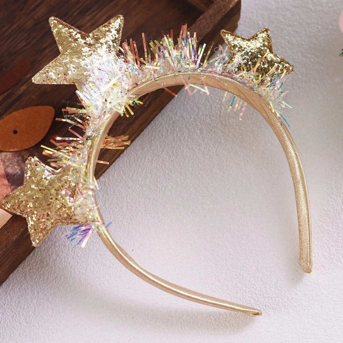New Christmas headband High-quality sequined five-pointed star headband Christmas Party Hair Accessory