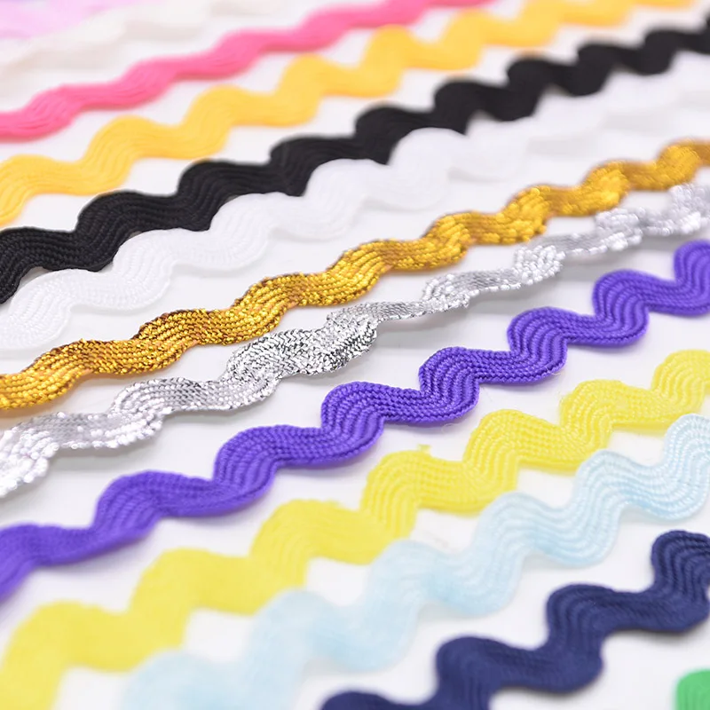 25M S Shape Grosgrain Ribbon Lace Trim Curve Wavy Lace Ribbon DIY Craft Sewing Accessories Costume Hat Curtain Pillow Decoration